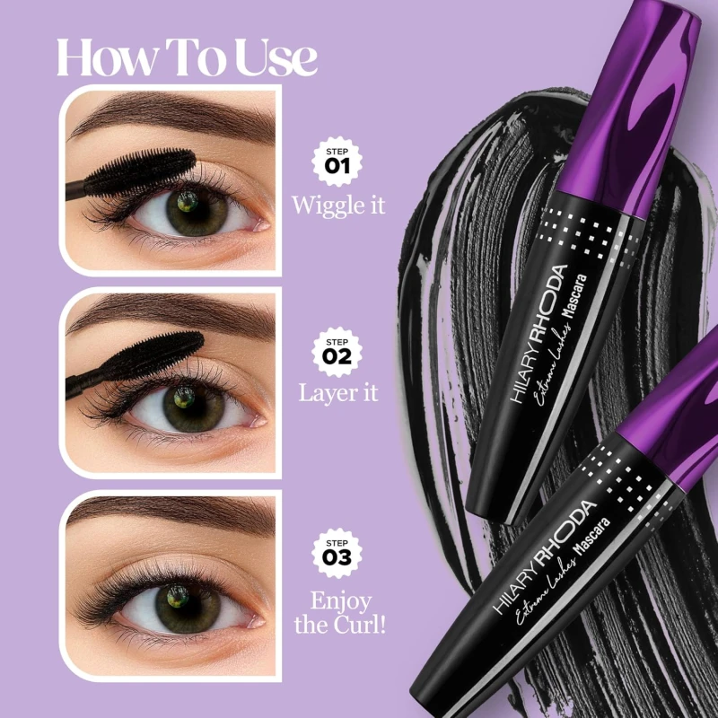 Hilary Rhoda Extreme Lashes Black Mascara | Volumizing & Lengthening | Waterproof & Long Lasting | Clump-free Formula | Quick Dry | Smudge-Proof & Non-sticky | 12ml thumbnail 5